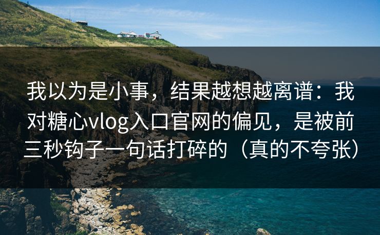 我以为是小事，结果越想越离谱：我对糖心vlog入口官网的偏见，是被前三秒钩子一句话打碎的（真的不夸张）  第1张