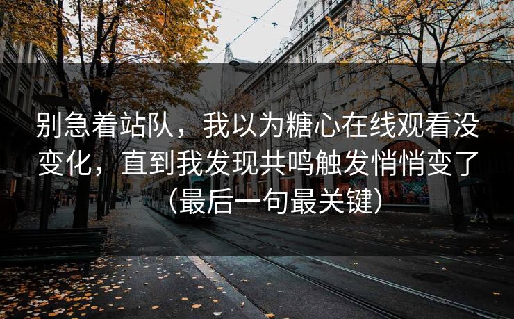 别急着站队，我以为糖心在线观看没变化，直到我发现共鸣触发悄悄变了（最后一句最关键）