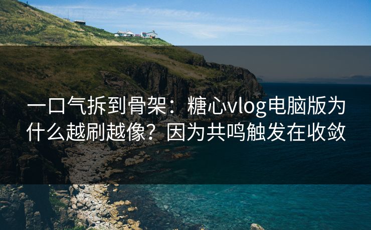 一口气拆到骨架:糖心vlog电脑版为什么越刷越像?因为共鸣触发在收敛 一口气拆到骨架:糖心vlog电脑版为什么越刷越像?因为共鸣触发在收敛